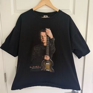 Paul McCartney 2002 Back in the US Tour T Shirt Black XXL Vintage Beatles Y2K
